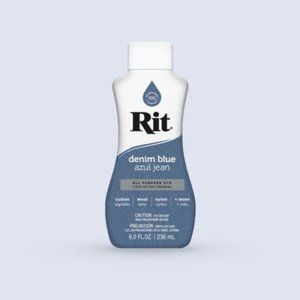 RIT DENIM BLUE COLOR FABRIC DYE 8 OUNCE BOTTLE